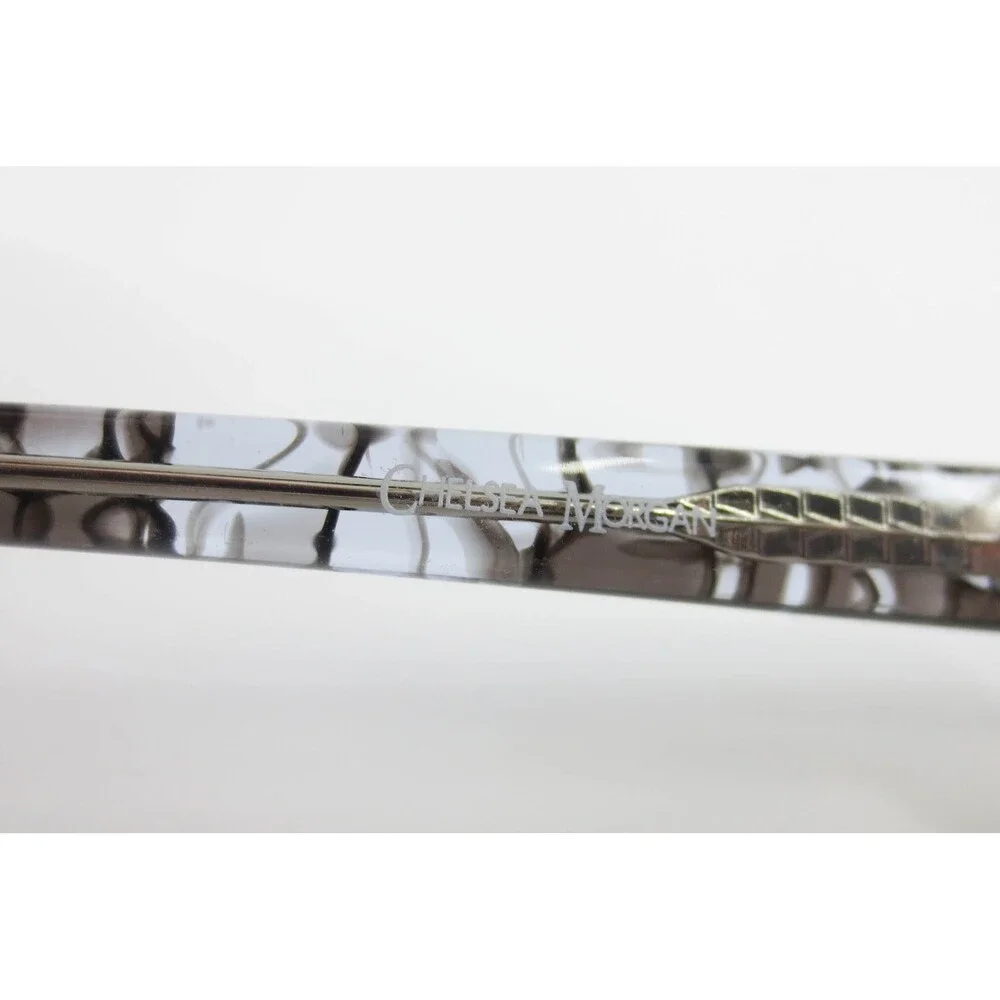 Chelsea Morgan CM 202238 GR/BLK Grey Black Marble Rectangular Eyeglass Frames